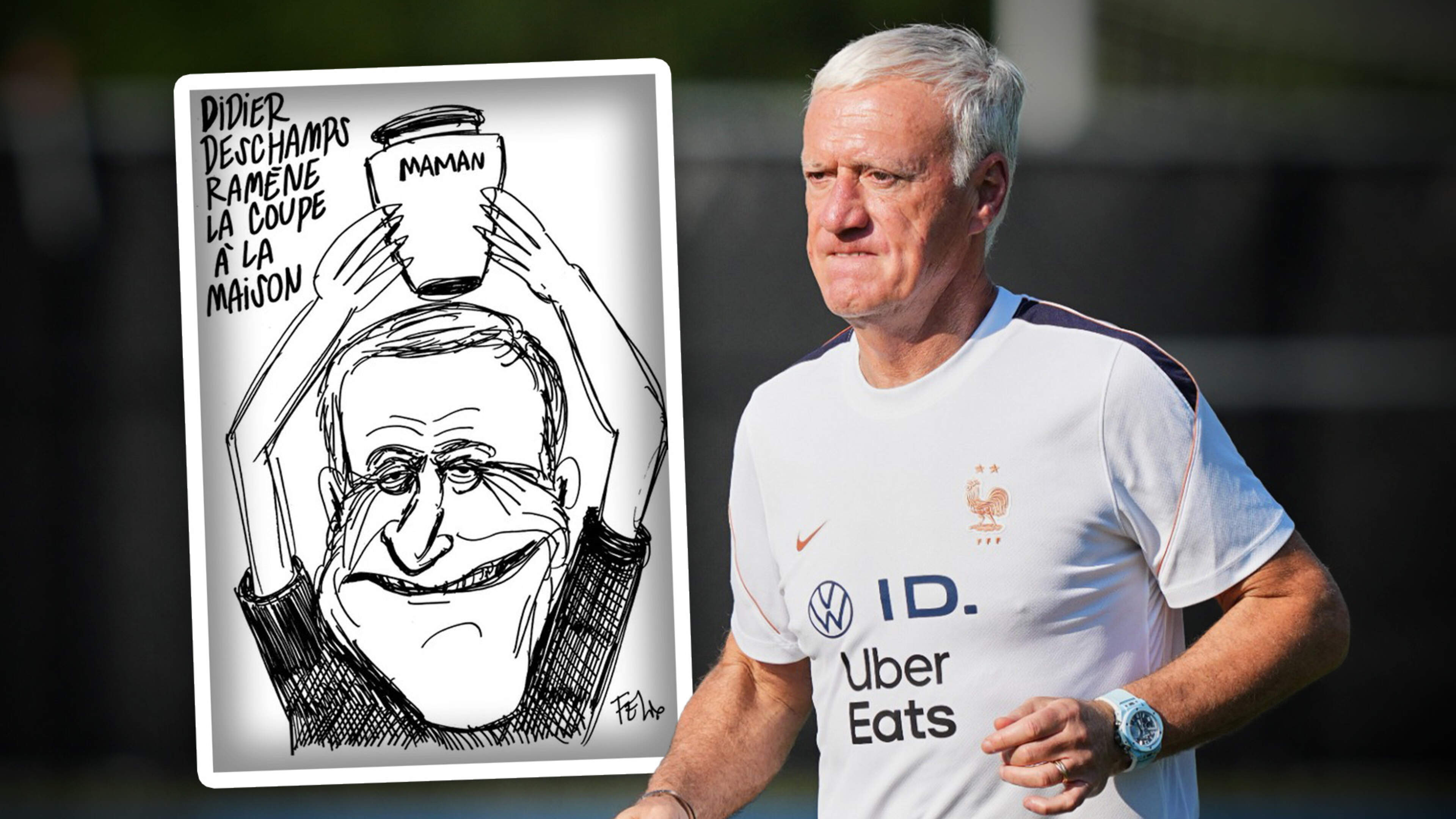 Ophef in Frankrijk door cartoon van Charlie Hebdo over bondscoach Didier Deschamps en overleden moeder